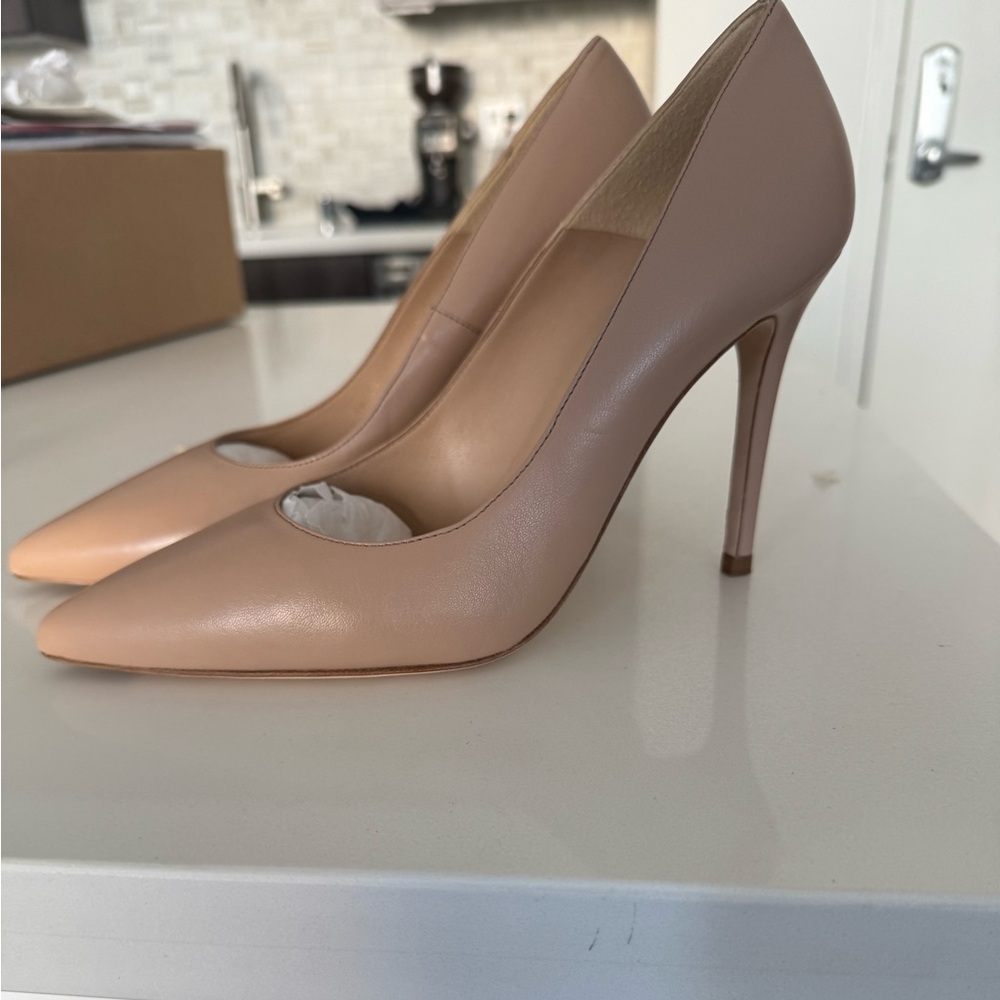LK Bennett Fern Rose Pink Leather Pointed Toe Courts